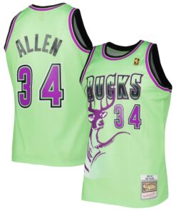 Ray Allen Milwaukee Bucks Mitchell &amp Ness 1996-97 Hardwood Classics Reload 3.0 Swingman Jersey - Green