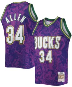 Ray Allen Milwaukee Bucks Mitchell &amp Ness Hardwood Classics 200001 Lunar New Year Swingman Jersey - Purple