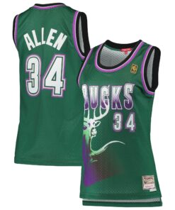 Ray Allen Milwaukee Bucks Mitchell &amp Ness Women's 199697 Hardwood Classics Swingman Jersey - Green