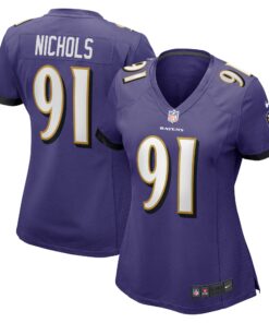 Rayshad Nichols Baltimore Ravens  Women_s Game Player Jersey  Purple