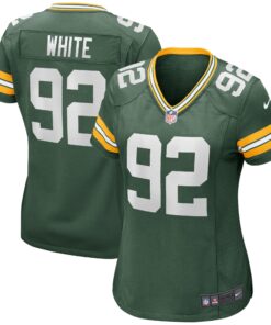 Reggie White Green Bay Packers  Women_s Game Retired Player Jersey  Green