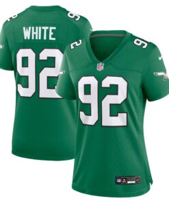 Reggie White Philadelphia Eagles  Women_s Alternate Game Jersey  Kelly Green