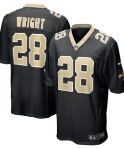 Rejzohn Wright New Orleans Saints   Game Jersey   Black