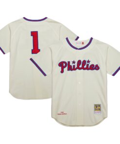 Richie Ashburn Philadelphia Phillies Mitchell amp Ness Cooperstown Collection 1948 Authentic Jersey  Cream
