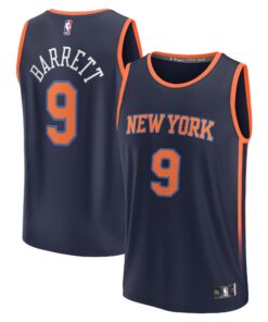 RJ Barrett New York Knicks Fanatics Fast Break Replica Player Jersey - Statement Edition - Navy