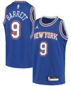 RJ Barrett New York Knicks Jordan Brand Youth 202021 Swingman Player Jersey - Statement Edition - Blue