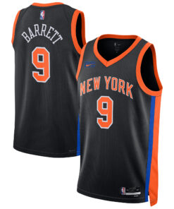 RJ Barrett New York Knicks Unisex 202223 Swingman Jersey - City Edition - Black
