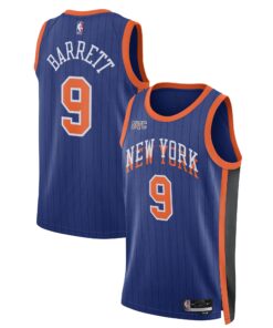 RJ Barrett New York Knicks Unisex 202324 Swingman Jersey - Blue - City Edition