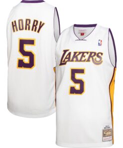 Robert Horry Los Angeles Lakers Mitchell &amp Ness 200102 Hardwood Classics Swingman Jersey - White