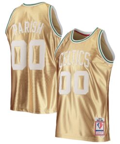 Robert Parish Boston Celtics Mitchell &amp Ness 75th Anniversary 198586 Hardwood Classics Swingman Jersey - Gold