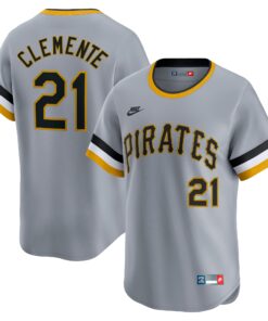 Roberto Clemente Pittsburgh PiratesThrowback Cooperstown Collection Limited Jersey  Gray