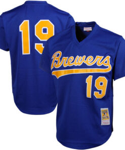 Robin Yount Milwaukee Brewers Mitchell amp Ness Cooperstown Mesh Batting Practice Jersey  Royal