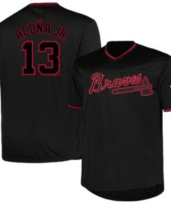 Ronald AcuÃ±a Jr. Atlanta Braves Profile Big amp Tall Pop Fashion Player Jersey  Black
