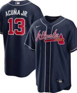 Ronald AcuÃ±a Jr. Atlanta BravesBig amp Tall Alternate Replica Player Jersey  Navy