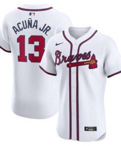Ronald AcuÃ±a Jr. Atlanta BravesHome Elite Jersey  White