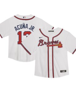 Ronald AcuÃ±a Jr. Atlanta BravesToddler  Game Jersey  White