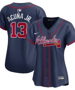 Ronald AcuÃ±a Jr. Atlanta BravesWomen_s Alternate Limited Player Jerseynbspâ€“ Navy
