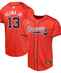 Ronald AcuÃ±a Jr. Atlanta BravesYouth Alternate Limited Player Jersey  Red