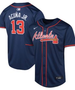 Ronald AcuÃ±a Jr. Atlanta BravesYouth Alternate Limited Player Jerseynbspâ€“ Navy
