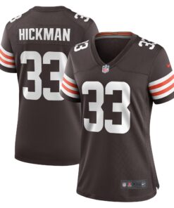 Ronnie Hickman Cleveland Browns  Women_s Team Game Jersey   Brown