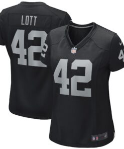 Ronnie Lott Las Vegas Raiders  Women_s Game Retired Player Jersey  Black