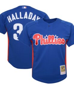 Roy Halladay Philadelphia Phillies Mitchell amp Ness Youth Cooperstown CollectionnbspMesh Batting Practice Jersey  Royal