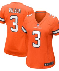 Russell Wilson Denver Broncos  Women_s Player Game Jersey  Orange