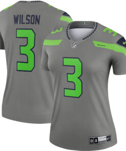 Russell Wilson Seattle Seahawks  Women_s Inverted Legend Jersey  Gray