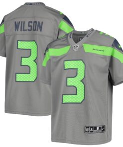 Russell Wilson Seattle Seahawks  Youth Inverted Team Game Jersey  Gray