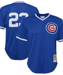 Ryne Sandberg Chicago Cubs Mitchell amp Ness Youth Cooperstown CollectionnbspMesh Batting Practice Jersey  Royal