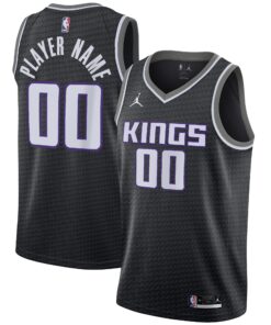 Sacramento Kings Jordan Brand Swingman Custom Jersey - Statement Edition - Black