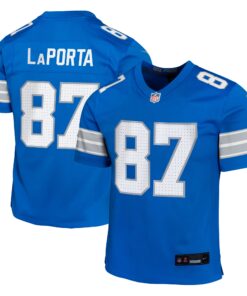 Sam LaPorta Detroit Lions  Youth Team Player Game Jersey  Blue