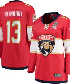 Sam Reinhart Florida Panthers Fanatics Women_s Home 2024 Stanley Cup Champions Breakaway Player Jerseynbspâ€“ Red