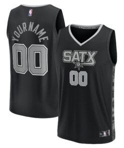  San Antonio Spurs Fanatics  Fast Break Custom Replica Jersey - Black - Statement Edition