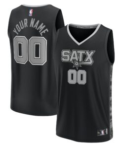 San Antonio Spurs Fanatics Youth Fast Break Replica Custom Jersey - Statement Edition - Black