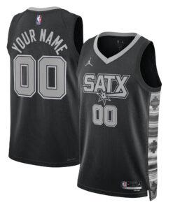 San Antonio Spurs Jordan Brand Unisex 202223 Swingman Custom Jersey - Statement Edition - Black