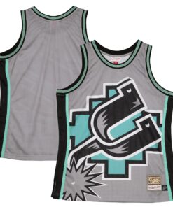  San Antonio Spurs Mitchell &amp Ness Hardwood Classics Blown Out Fashion Jersey - Gray