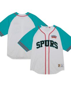  San Antonio Spurs Mitchell &amp Ness Practice Day Baseball Jersey - White