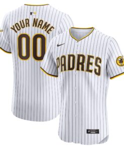 San Diego PadresHome Elite Custom Jersey  White