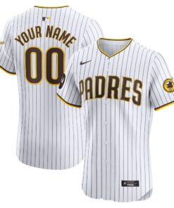 San Diego PadresHome Elite Custom Patch Jersey  White