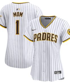San Diego PadresWomen_s 1 Mom Home Limited Jersey  White