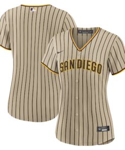 San Diego PadresWomen_s Alternate Replica Team Jersey  Tan