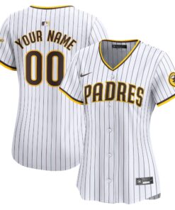 San Diego PadresWomen_s Home Limited Custom Jersey  White