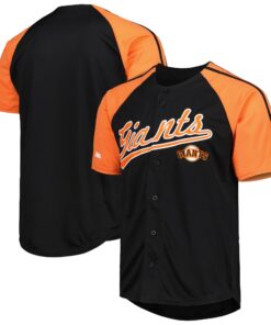 San Francisco Giants Stitches ButtonDown Raglan Fashion Jersey  Black