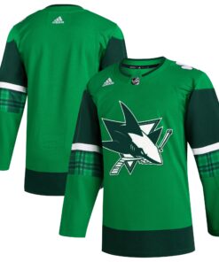  San Jose Sharks 2023 St. Patrick_s Day Primegreen Authentic Jersey  Kelly Green