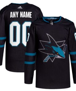 San Jose Sharks  Alternate  Primegreen Authentic Custom Jersey  Black