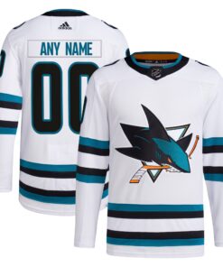  San Jose Sharks  Away  Primegreen Authentic Custom Jersey  White