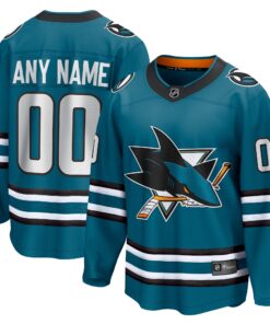 San Jose Sharks Fanatics Home Breakaway Custom Jersey  Teal