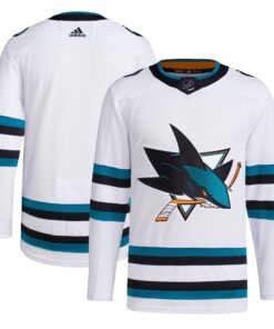 San Jose Sharks Men_s Away Primegreen Authentic Jersey  White