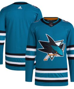 San Jose Sharks Men_s Home Primegreen Authentic Jersey  Teal